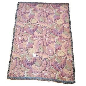 William Morris Acanthus Leaves Blanket Throw Woven from Cotton 80 x 60 USA Made